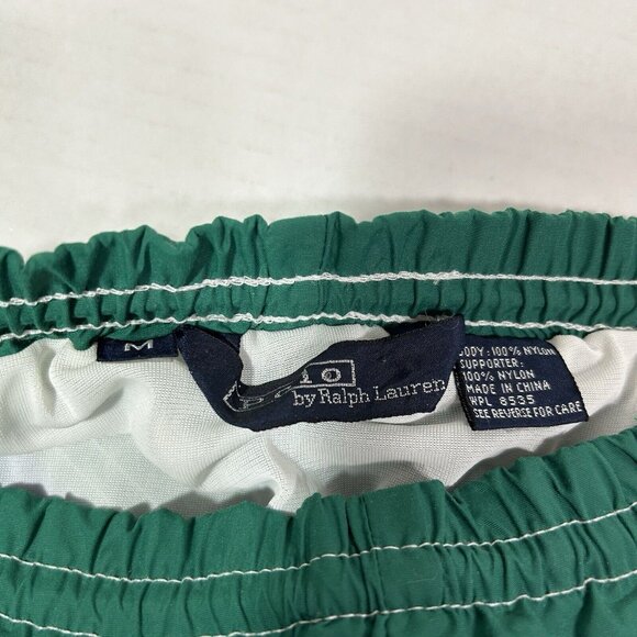 Rare Vintage 90s Polo Ralph Lauren Mens Swim Trunks Anchor X Spell Out Nylon M - Picture 4 of 6